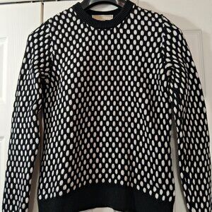 Michael Kors Black and White Oval polka dot Pattern Sweater